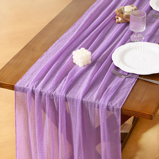 Socomi 6pcs Lilac Purple Fall Thanksgiving Cheesecloth Table Runner Gauze 120 Inch Rustic Boho Cheese Cloth Runner for Wedding Party Baby Bridal Shower Centerpiece Decoration Holiday Home Decorations