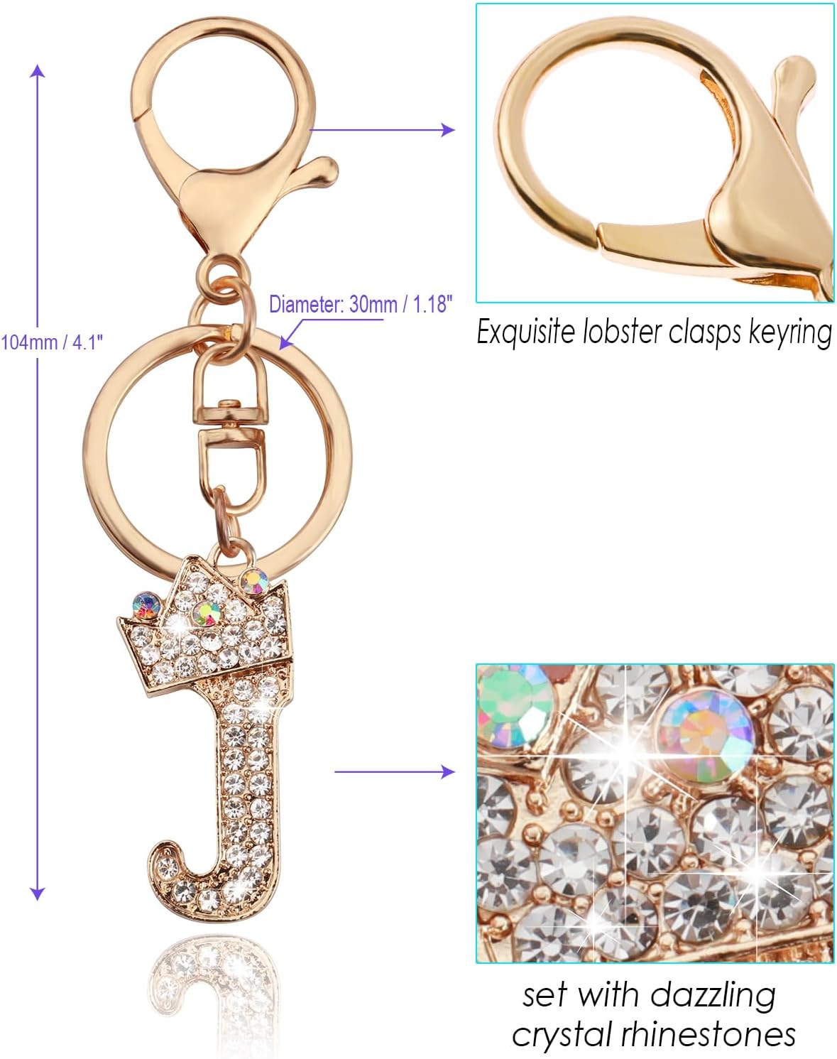 ChunlongFour Initial Letter Keychain for Women Girl Bag Charm Butterfly Tassel Keychain for Wallet Car Key Backpack Handbag