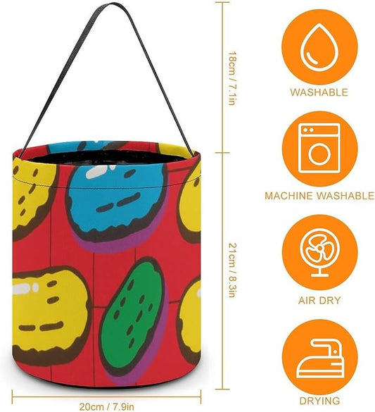 Halloween Candy Bucket - Dill Pickles Print Trick Or Treat Candy Bag, Gift Bag for Party Favor Supplies