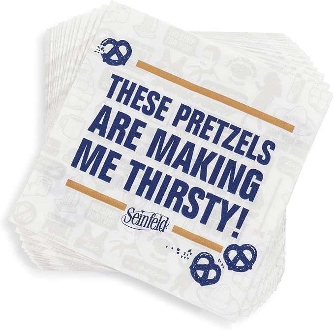 Silver Buffalo Seinfeld TV Series 60 Pack Partyware Disposable Paper Plates, Napkins, and Cups