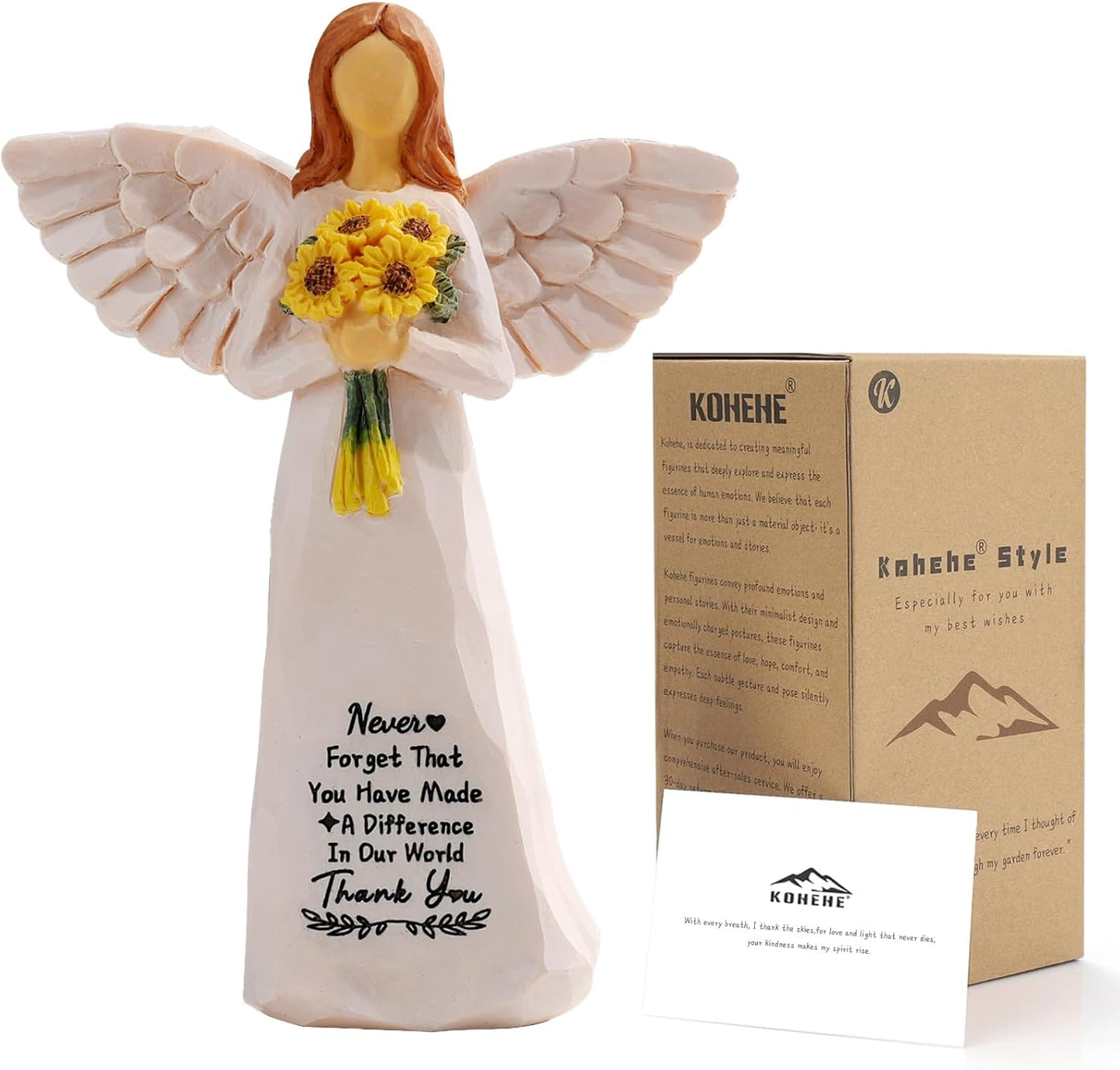 Thank You Gifts for Women,Teacher Appreciation Gifts,5.5'' Handmade Angel Figurine Decoration for Teacher Retirement Party,Appreciation Gift for Teacher Coworkers Boss Lady