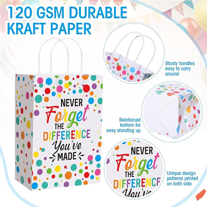 Resholder 30 Pcs Appreciation Gift Bag Inspirational Thank You Party Favor Bag with Handle We Appreciate You Portable Goodie Candy Treat Pouch Party Decor Supplies for Employee Staff Coworker Teacher