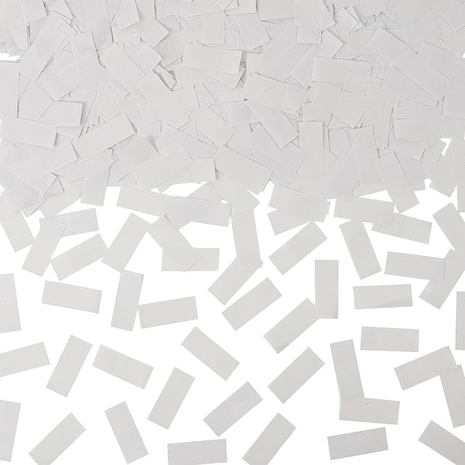 1.2LBS Confetti, White Biodegradable Confetti - Rectangular Fluttering Tissue Paper Confetti for Cannon and Launcher use – Parties, Concerts and Weddings for Events (ivory white)