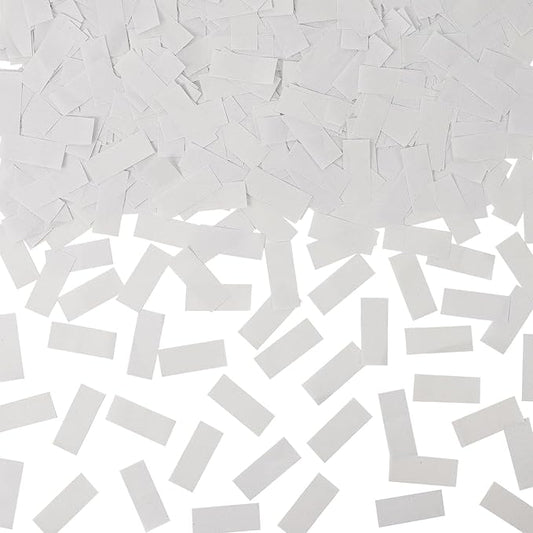 1.2LBS Confetti, White Biodegradable Confetti - Rectangular Fluttering Tissue Paper Confetti for Cannon and Launcher use – Parties, Concerts and Weddings for Events (ivory white)