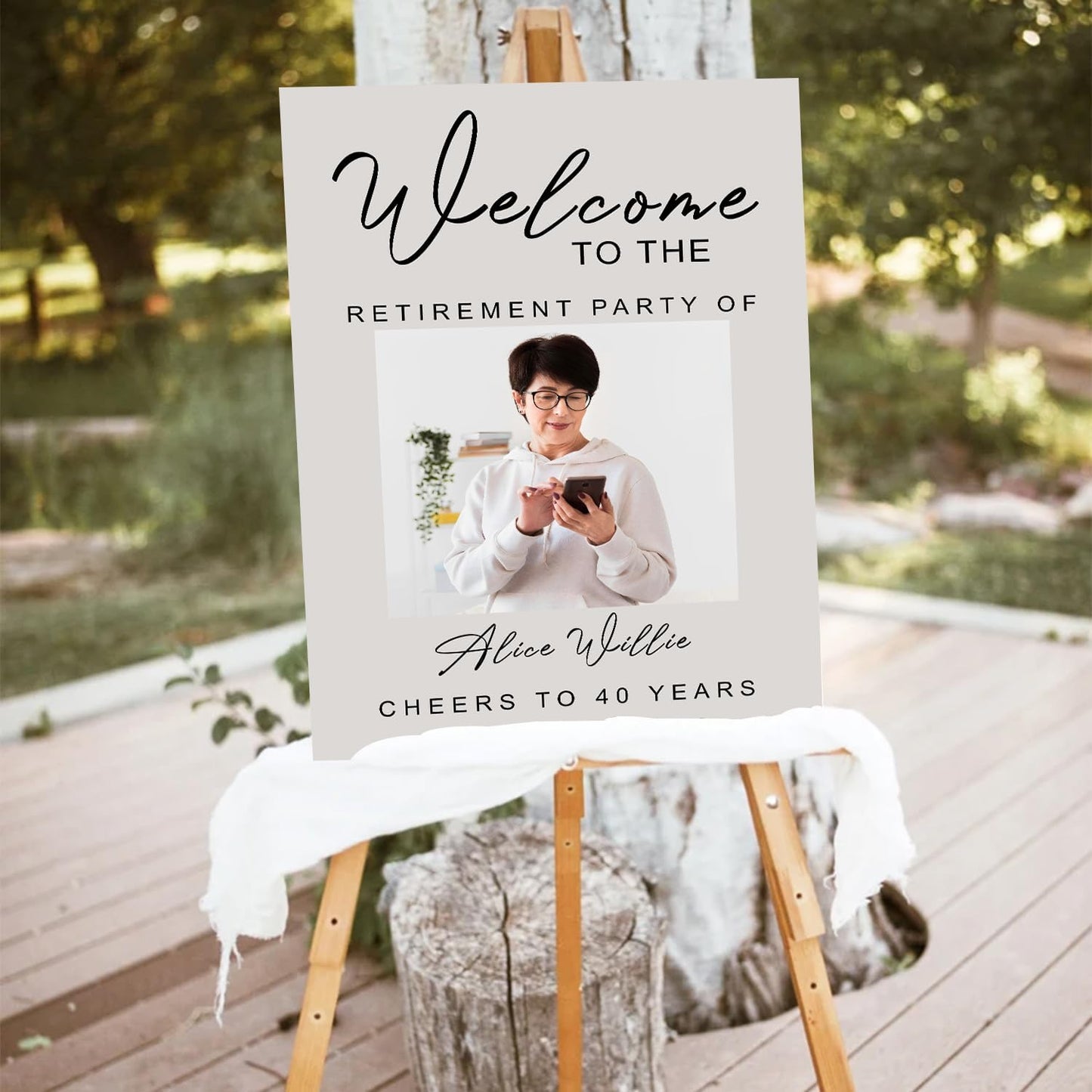 Retirement Celebration Welcome Board - Customizable Photo Sign, Party Template, Printable Design