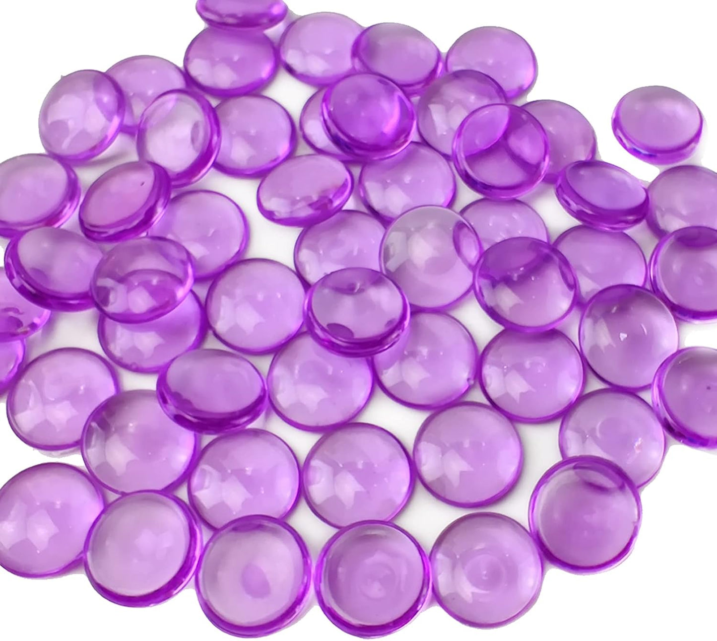 HappyFiller Fall Christmas Decor 630 PCS 0.6 inch Bright Purple Acrylic Flat Marbles No Broken Vase Fillers,Makeup Brush Holder Pebbles,Wedding Centerpieces Party Confetti,Home Accents