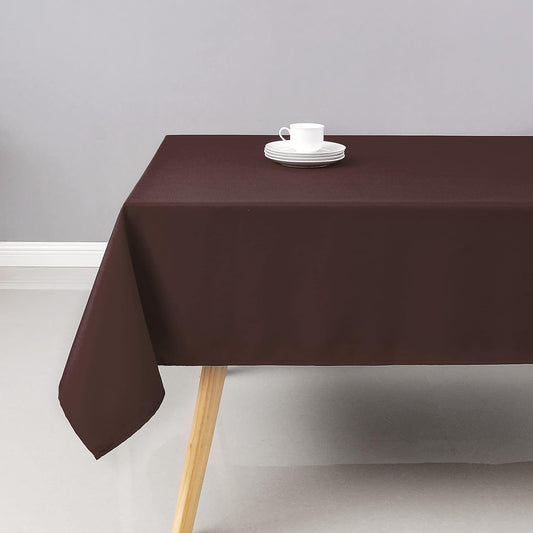 Wewoch Chocolate Rectangle Tablecloth Water Resistant Washable Polyester Table Cloth for Dining,Kitchen, Parties Weddings and Outdoor Use 60 Inch by 120 Inch