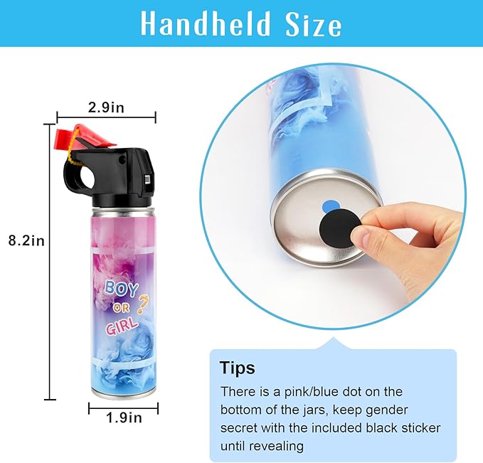 QIYVLOS Gender Reveal Fire Extinguisher 2 Packs, Gender Reveal Smoker Bomb, Baby Boy Reveal Party Ideas for Gender Reveal Decorations (Small, Blue)