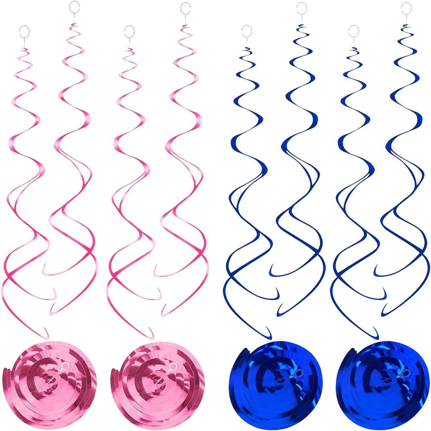 30pc Hanging Swirl Decorations Pink and Blue Swirl Streamers Party Decorations for Baby Shower, Birthday Party