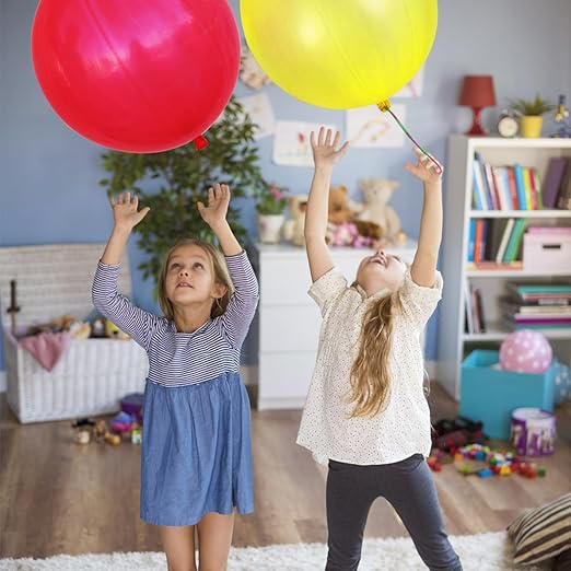 30Pcs Punch Balloons, Thickened Neon Punching Balloon Heavy Duty Party Favors for Kids with Rubber Band Handle, Bouncy Balls for Birthday Weddings Goodie Bag Stuffer Supply