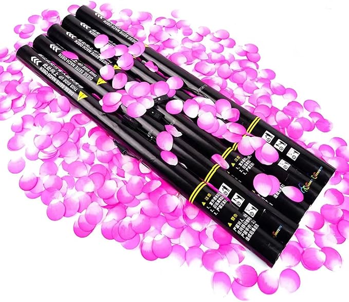25PCS Confetti Cannon Wedding, Air Powered Party Popper Perfect, Party Streamers 80cm Electric Confetti Cannons - Compatible with Confetti Machine, for Graduation, New Years Petal