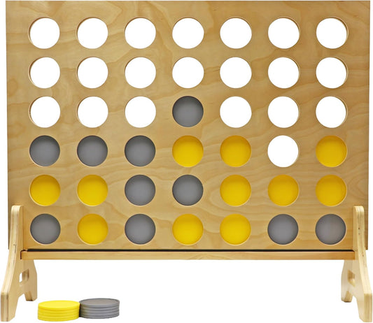 Tailgating Pros Premium Giant Four in a Row with Carrying Case - Jumbo Oversized Outdoor Yard Game - Connect Multiple Pucks in a Row to Win - Many Puck Colors Available!
