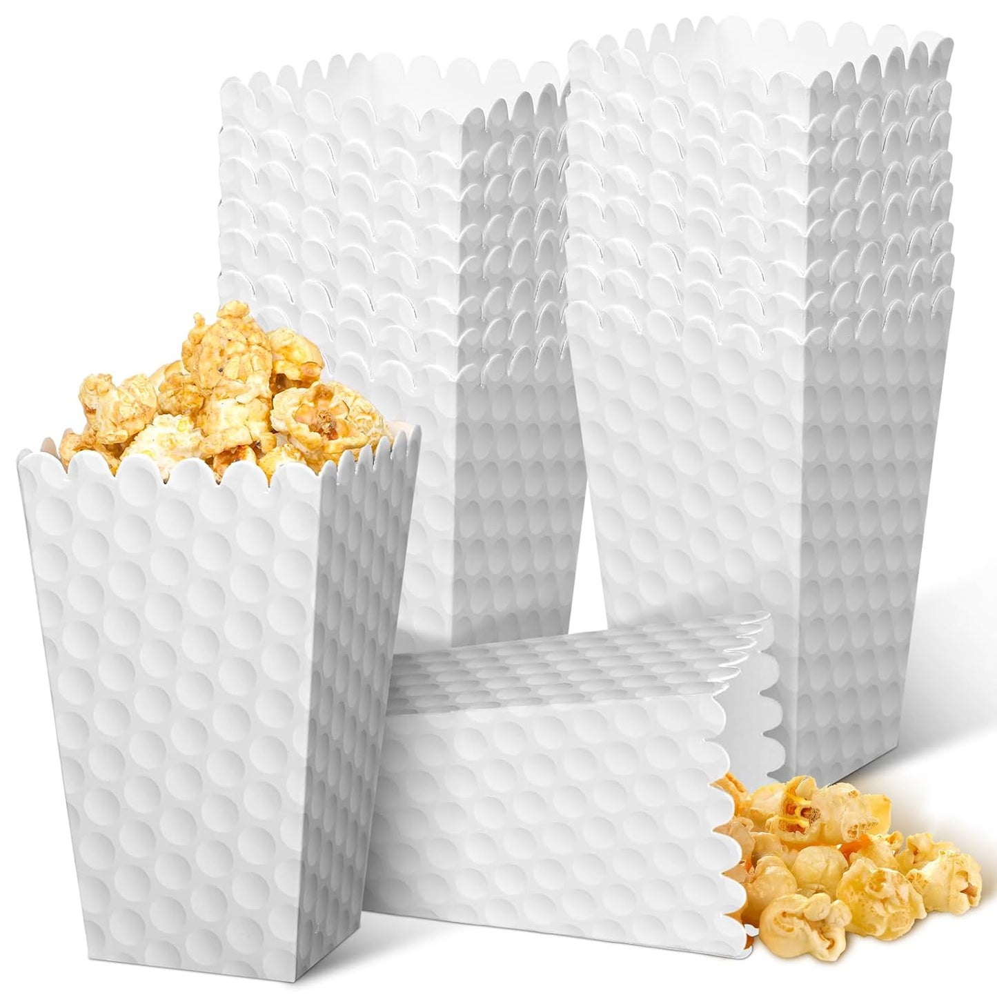 Funtery 24 Pcs Party Popcorn Boxes Popcorn Bags Buckets Container Holder Sport Party Favors for Sport Supplies Decorations(Golf)