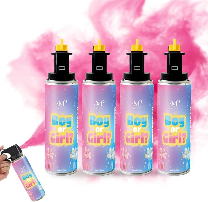 Gender reveal Fire Extinguisher for Girls, Fire Extinguisher Gender Reveal Pink Smoke gender reveal party (PINK, Four Bottle)
