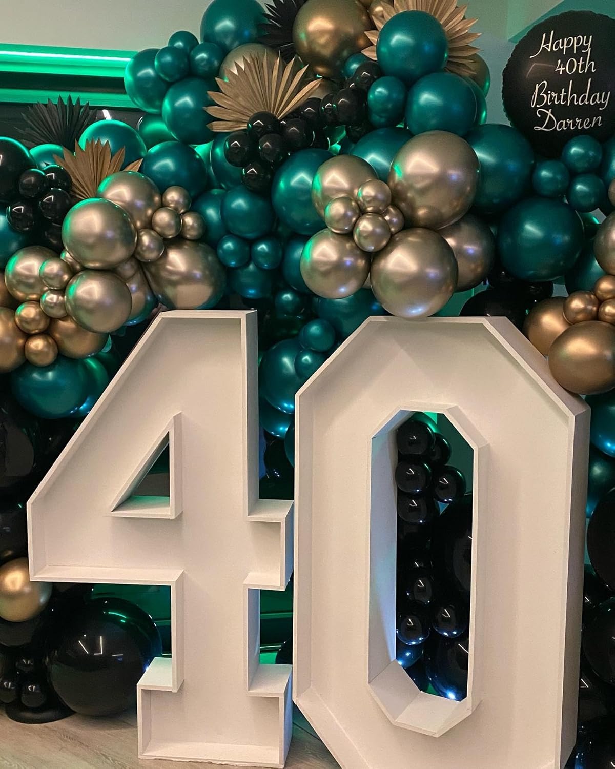 Green and Gold Black Balloon Arch Kit, 201Pcs Explosion Star Emerald Forest Dark Green Metallic Gold Black Balloons Garland for Birthday Baby Shower Jungle Graduation Prom Party Decorations