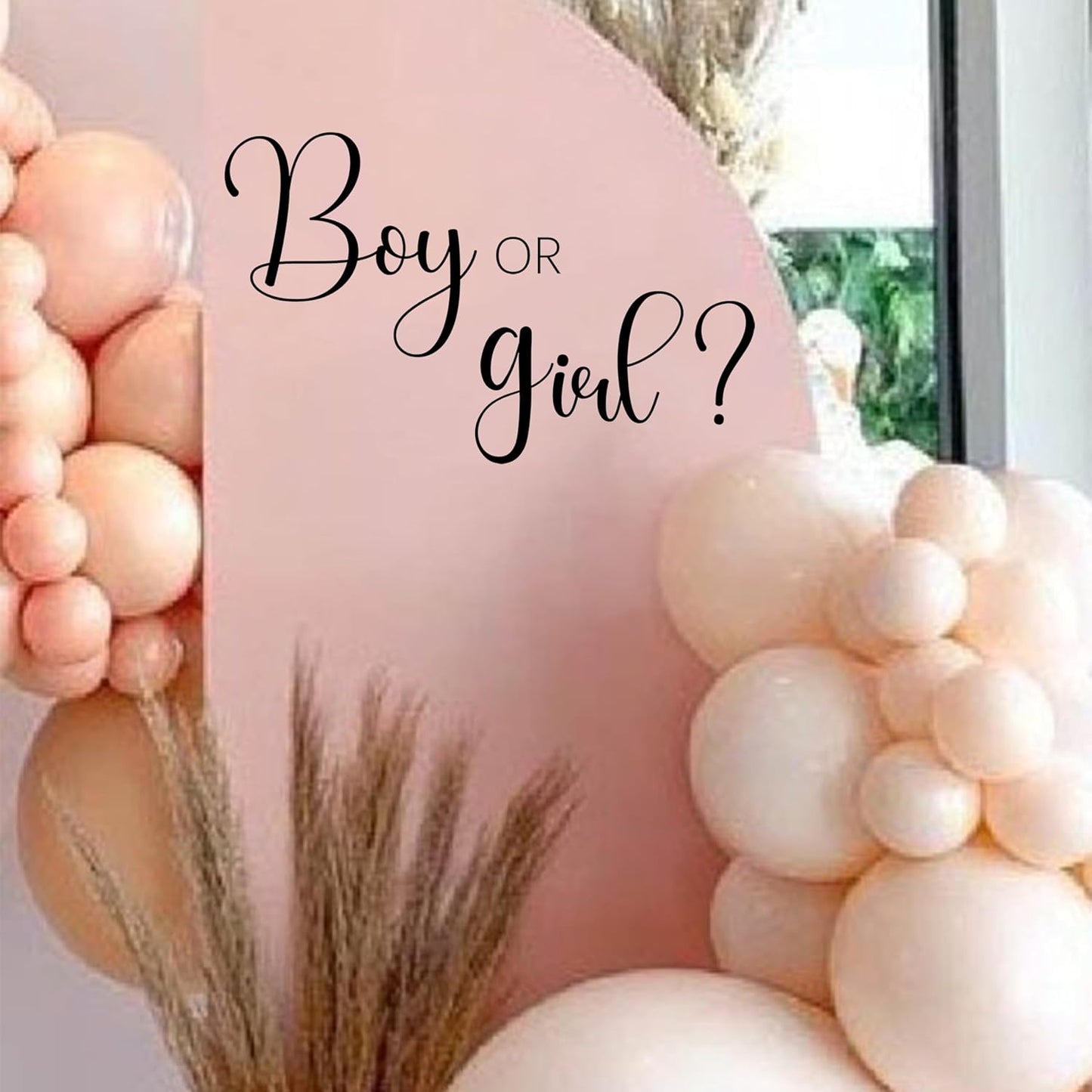 Boy Or Girl Decal - Baby Shower, Gender Reveal Party Decoration Supplies Wall Stickers, Boy Or Girl Sign Balloon Arch and Party Backdrop Decoration Wall Decals