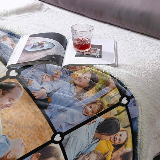 Mothers Day Blanket Gifts for Mom, Custom Sherpa Blanket with Picture Personalized Photo Throw Blanket Customized New Moms Gift from Daughter Son Husband, Birthday Gifts for Wife Grandma