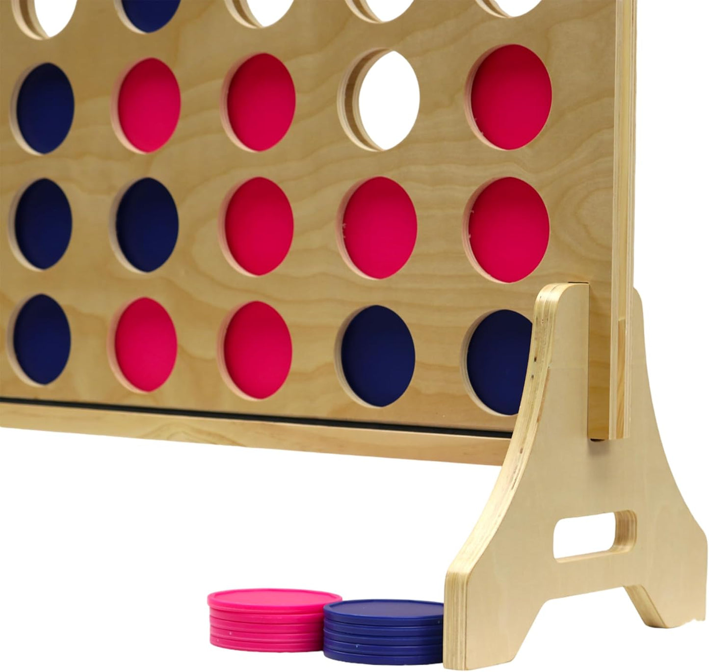 Tailgating Pros Premium Giant Four in a Row with Carrying Case - Jumbo Oversized Outdoor Yard Game - Connect Multiple Pucks in a Row to Win - Many Puck Colors Available!