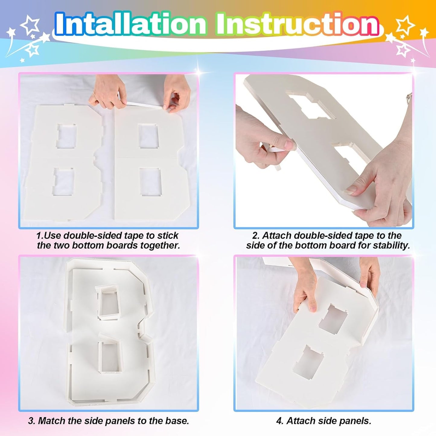 3 Pcs Charcuterie Letters Fillable, HBD Cardboard Letters for Charcuterie, White HBD Letters for Food Chocolate Cupcake Candy, Paper Mache Letter Trays for Birthday Anniversary Decorations