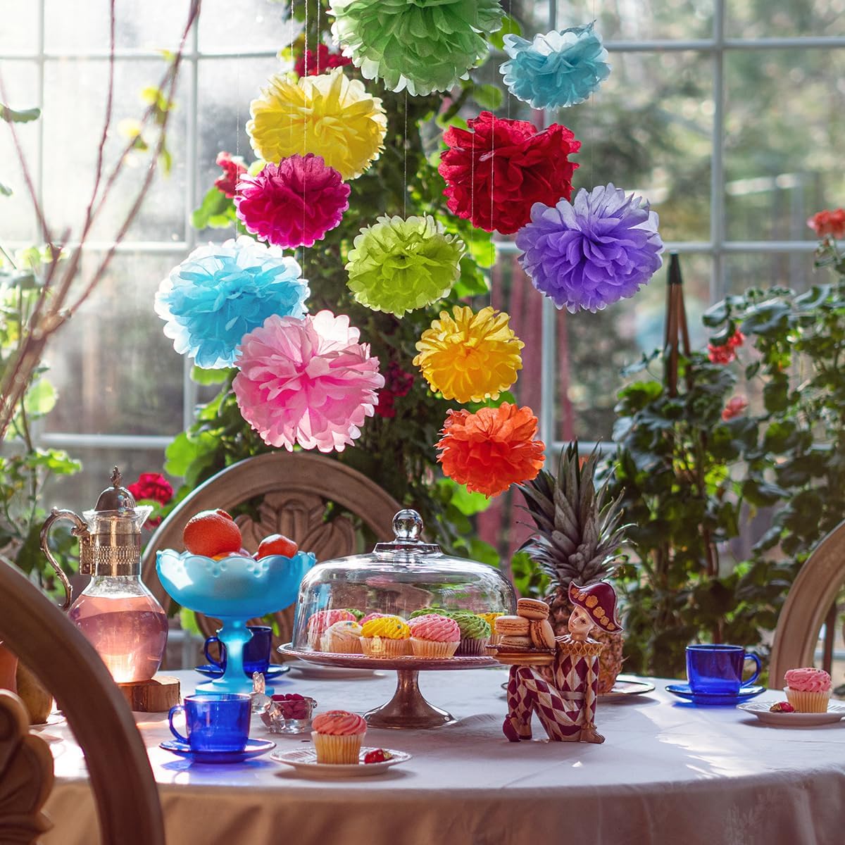 Tissue Paper Pom Poms - Large Tissue Paper Flowers for Fiesta Parties, Baby Shower Decorations, Flower Birthday Decorations and More - Colorful Party Decor by Avoseta (20 Piece Set, Multicolor)