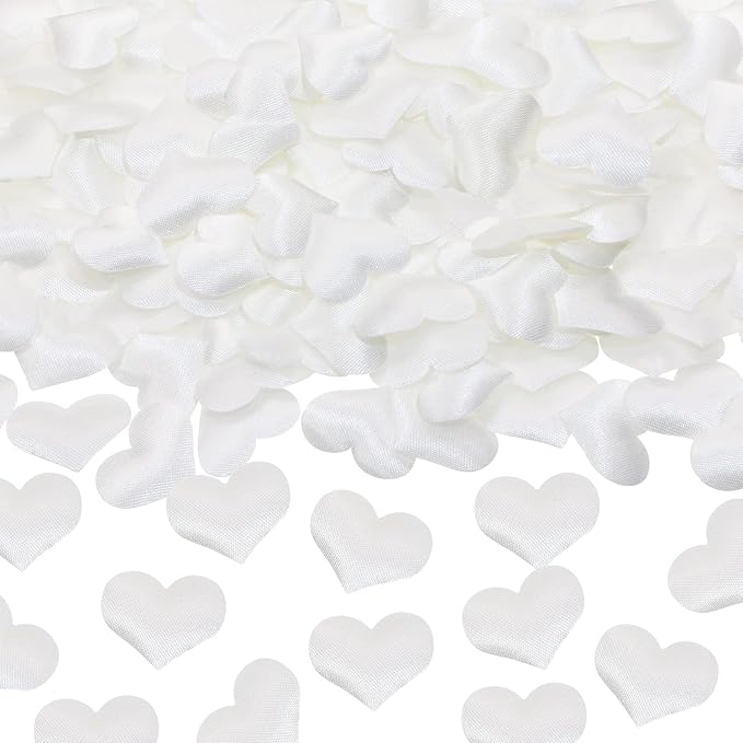 ONLYKXY 200Pcs Sponge Confetti Flower Decor Heart Shape Petals Table Wedding Decoration Glitter Confetti for Wedding Party Valentine's Day Scatter Ponge Petal(White)