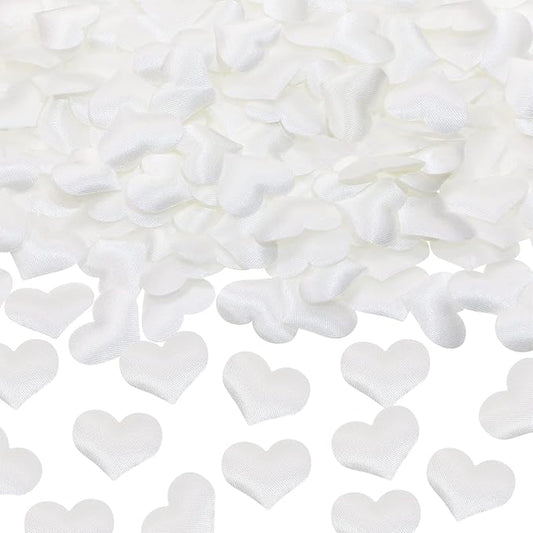 ONLYKXY 200Pcs Sponge Confetti Flower Decor Heart Shape Petals Table Wedding Decoration Glitter Confetti for Wedding Party Valentine's Day Scatter Ponge Petal(White)