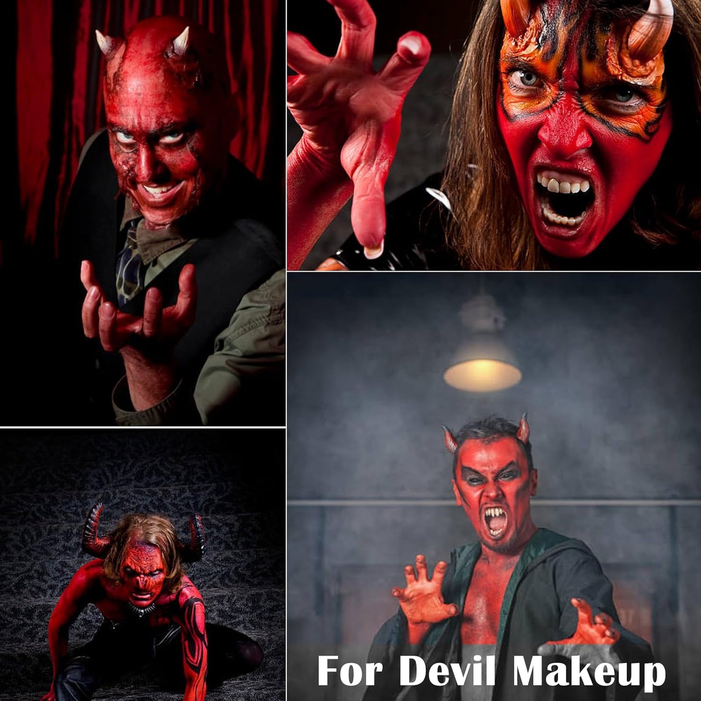 MEICOLY Red Face Body Paint Stick for Halloween SFX Cosplay Corpse Devil Clown Makeup,Red Face Paint for Adults and Kids,Waterproof Eye Black Stick for Baseball Softball Football Lacrosse