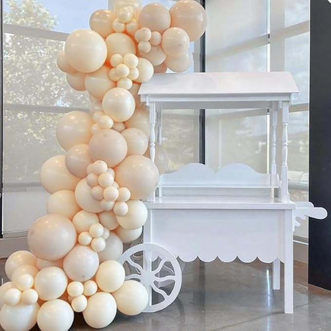 White Sand Latex Party Balloons - 30Pcs 18 Inch Extra Large Beige Round Ballons Boho Cream Latex Party Baloons for Neutral Birthday Wedding Engagement Bridal Shower Gender Reveal Party Decoration
