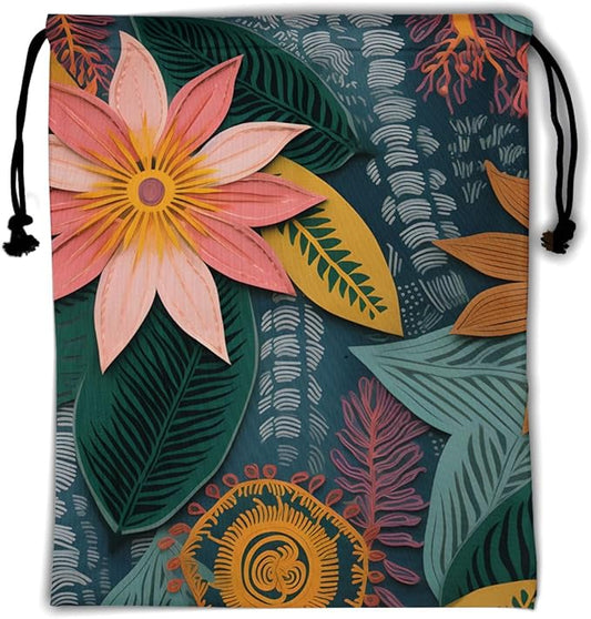 Nerxy Leaf Grip Bags for Gymnastics Tropical Leaves Grip Bag Botanical Drawstring Storage Bags