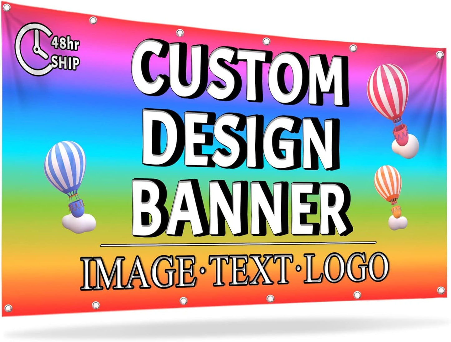 Custom Banners and Signs Customize Banner Outdoor with Photo Image Text Personalized Banner for Business Birthday Graduation Parties Indoor 1'x6'