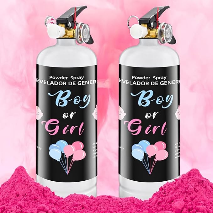 Gender Reveal Fire Extinguisher Smoke Powder for Gender Reveal Party Ideas 2 Pink Large Gender Reveal Smoke Powder with Tissue Safe Powder Boy Girl Fire Extinguisher Baby Gender Reveal