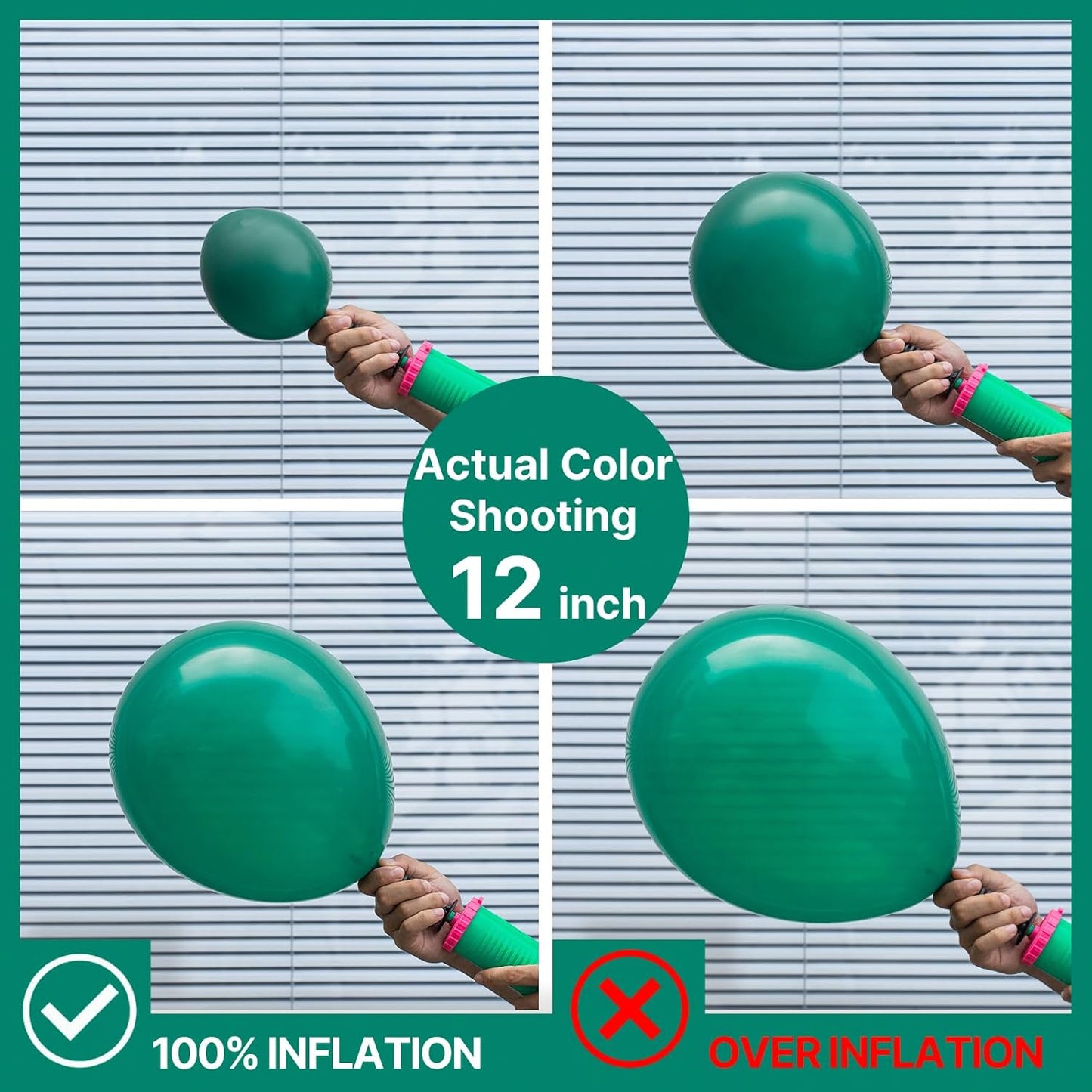 PartyWoo Dark Green Balloons 50 pcs 12 Inch and 120 pcs 5 Inch Hunter Emerald Forest Green Latex Helium Balloons for Graduation Christmas Mardi Gras Jungle Safari Birthday Party Decorations Green-F14