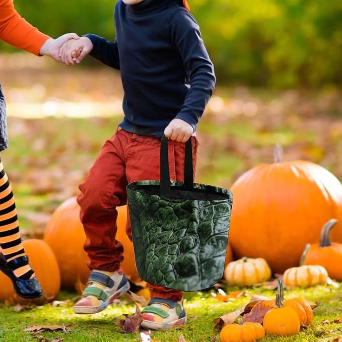 Halloween Candy Bucket - Green Crocodile Trick Or Treat Candy Bag, Gift Bag for Party Favor Supplies