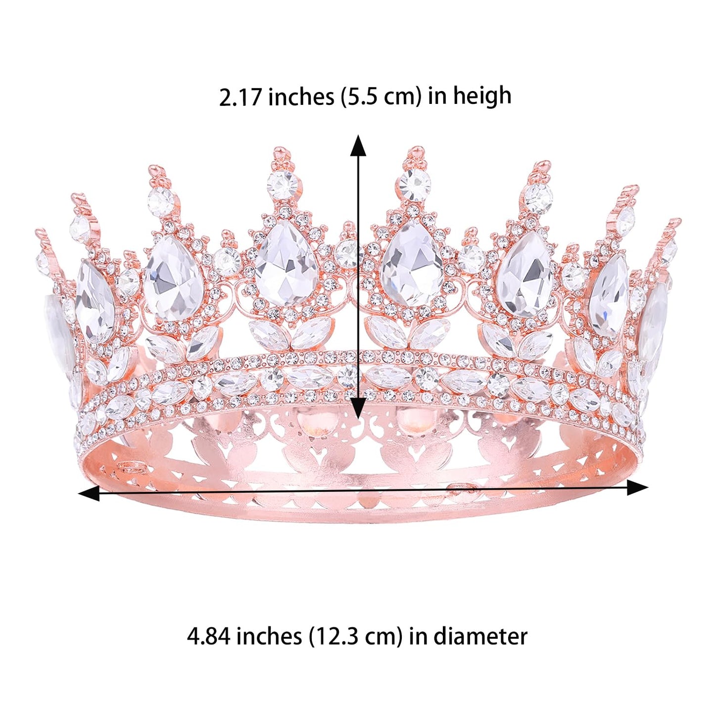 Queen Crown for Women Crystal Tiara for Girl Rhinestone Wedding Headband for Bride Hair Accessories for Costume Birthday Party Prom Gifts