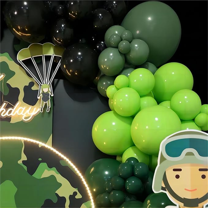Lime Green Balloons, 140pcs 18 12 10 5 Inch Different Sizes Pack Party Latex Balloons for Birthday Halloween Holiday Balloon Garland as Party Decorations