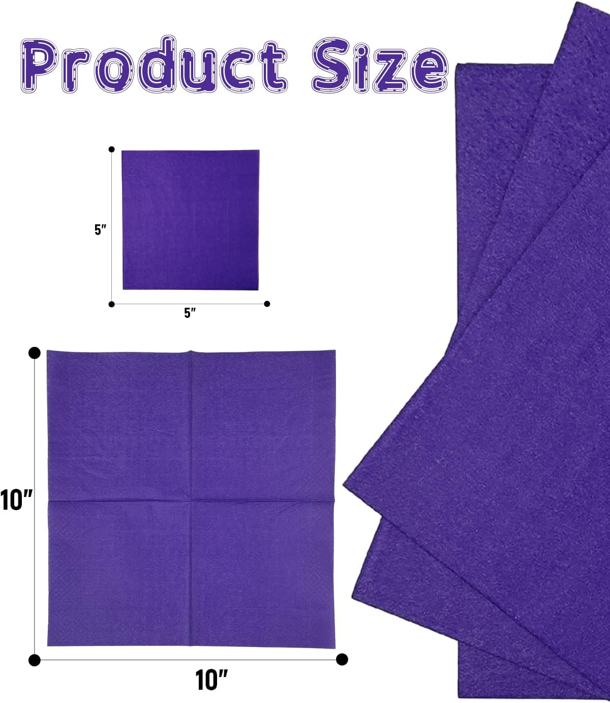 Deep Purple Cocktail Napkins 5 * 5inch disposable Beverage Napkin paper for Cocktail, Wedding, Dinner，Birthday Party Dessert Wine Paper Napkins（ 120 Count）