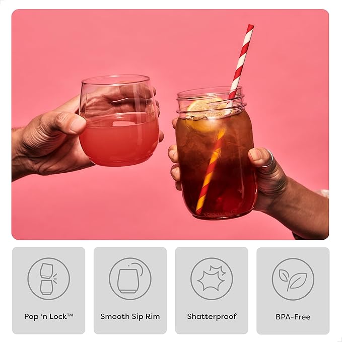 TOSSWARE POP 14oz Vino SET OF 48, Recyclable, Unbreakable Unbreakable & Crystal Clear Plastic Wine Glasses, 48 Count (Pack of 1)