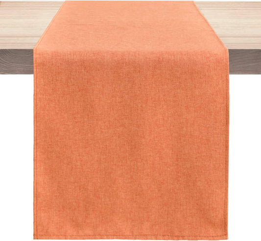 Orange Table Runner 13 x 36 Inches Long, Cotton Linen Farmhouse Style Fall Dresser Scarf for Kitchen Dining Coffee Table Parties Wedding Home Decor (13” x 36”, Orange)