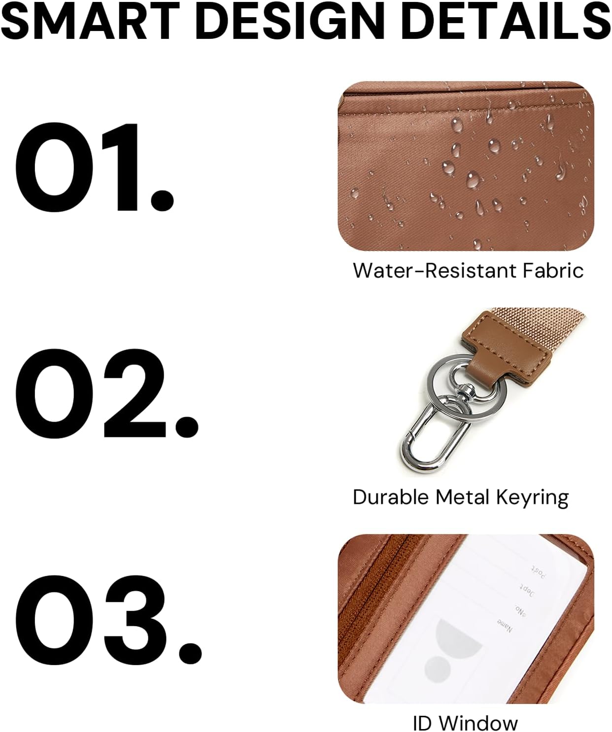 Keychain Wallet Mini Zip Around Wristlet Wallets for Women Detachable Wristlet Portable Coin Purse Small Wallets Brown