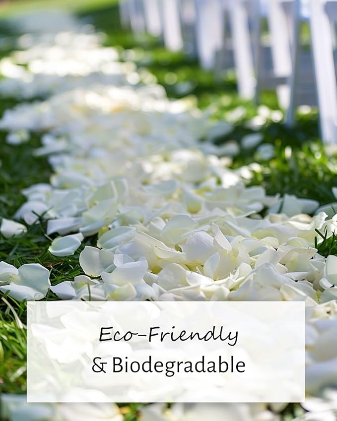 REAL Rose Petals, Pearl White Freeze-Dried Petals 1.75oz Biodegradabel Wedding Natural Confetti, Perfectly Preserved Flower Petals for Table Decorations