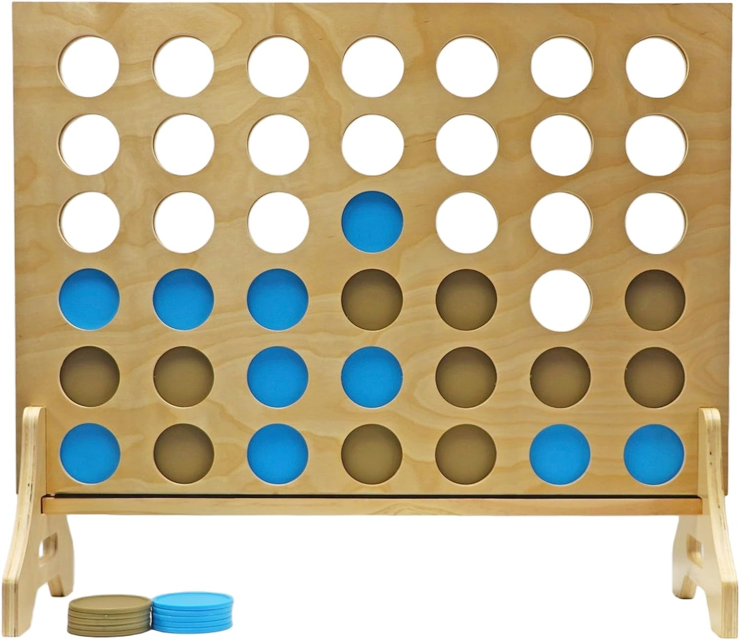 Tailgating Pros Premium Giant Four in a Row with Carrying Case - Jumbo Oversized Outdoor Yard Game - Connect Multiple Pucks in a Row to Win - Many Puck Colors Available!