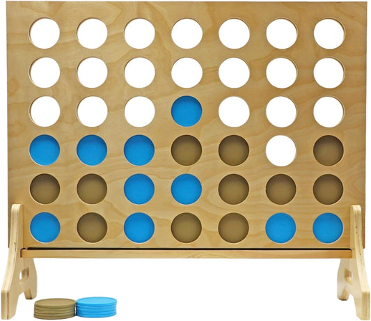 Tailgating Pros Premium Giant Four in a Row with Carrying Case - Jumbo Oversized Outdoor Yard Game - Connect Multiple Pucks in a Row to Win - Many Puck Colors Available!
