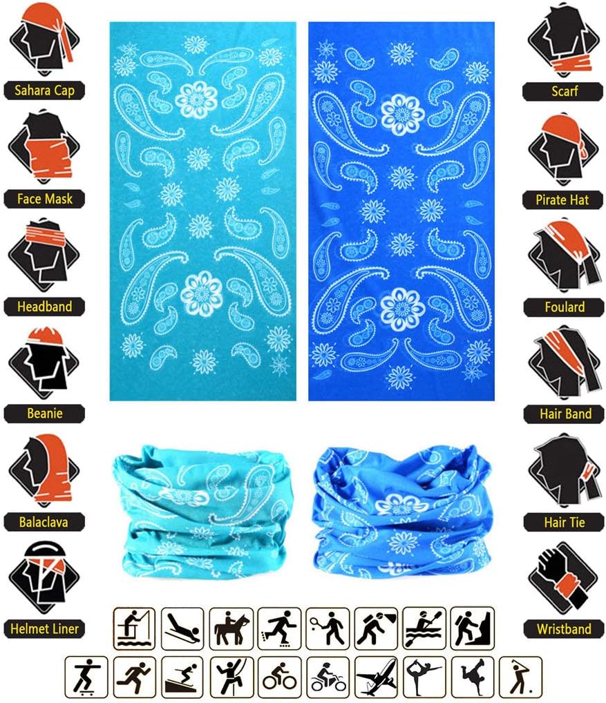 Headband Neck Gaiter Head Wrap Headwear Face Mask Magic Scarf Bandana for Men and Women