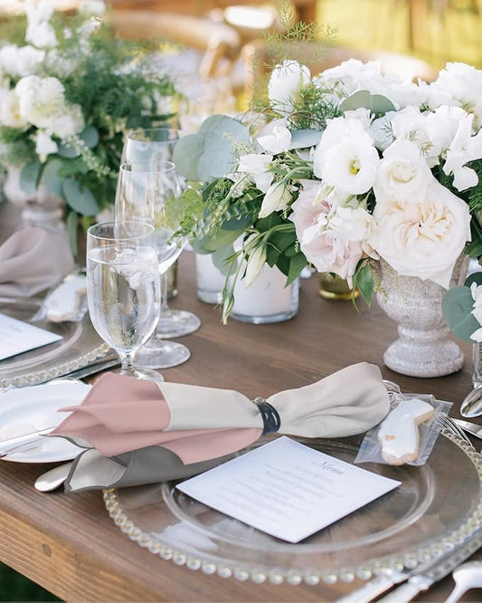Cloth Napkins Pink and Grey Ombre Set of 4 Dinner Napkins Paper Soft Durable Washable Table Napkin Pink Gradient Color Reusable Napkins for Family Dinners Weddings and Everyday Use 20x20 Inch