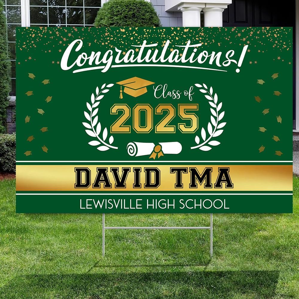 Personalized Graduation Yard Signs, Class of 2025 Sign, Graduation Senior Sign 2025, Graduate Yard Sign, Graduation Decorations Sign, High School Grad, College Graduation Sign #5