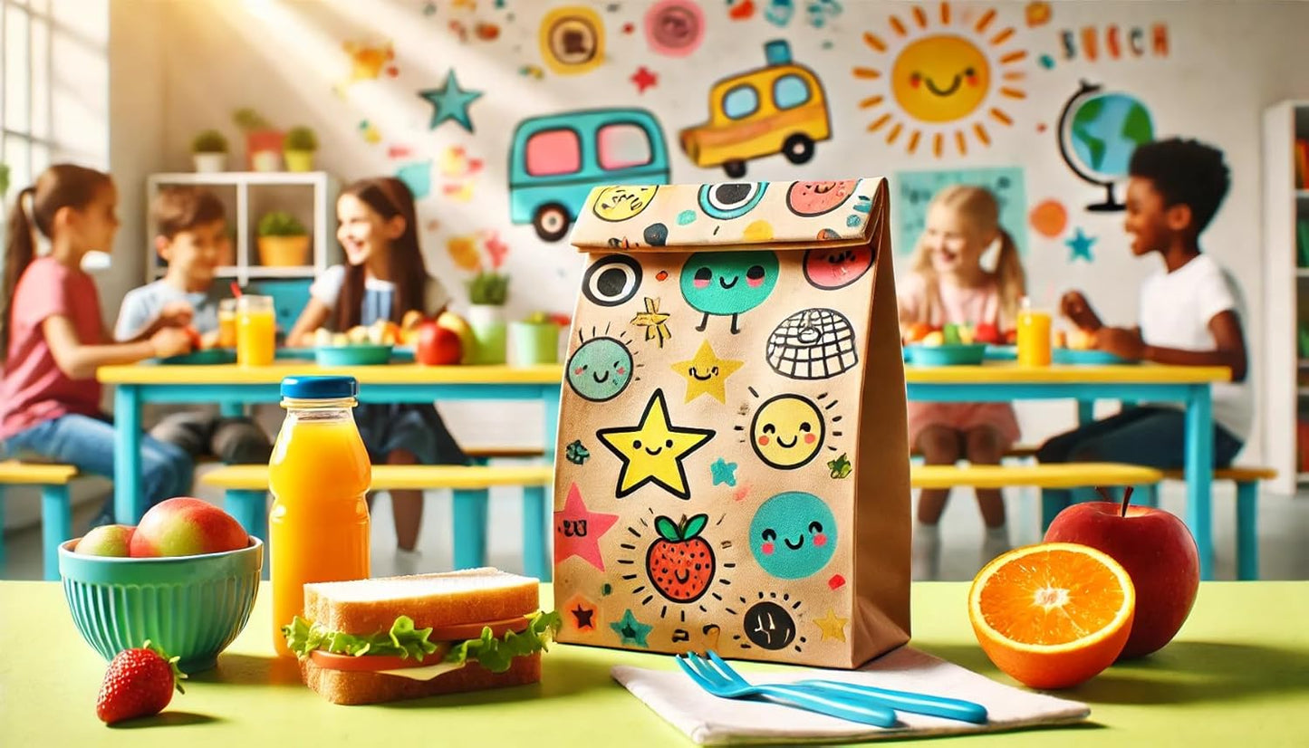 Flexicore Packaging Custom Printed White SOS Popcorn Paper Bags(10 to 1,000 QTY) (White, 6.25"x3.875"x12.5")
