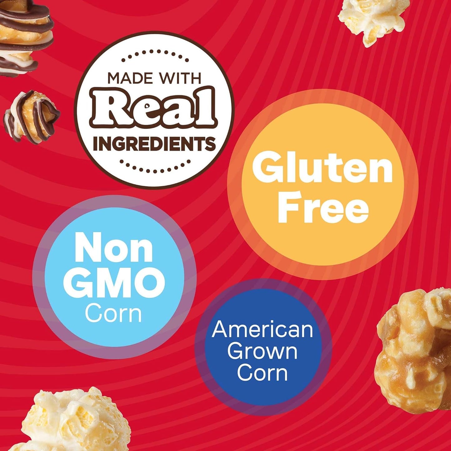Popcornopolis Gourmet Popcorn Mini Cones Variety Pack (40-Count) –10 Each of Zebra, Cheddar Cheese, Caramel & Kettle Corn Popcorn, Great for Gifting, Parties & Snacks,
