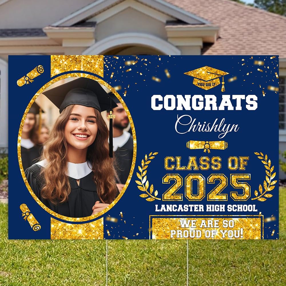 Personalized Graduation Yard Signs, Class of 2025 Sign, Graduation Senior Sign 2025, Graduate Yard Sign, Graduation Decorations Sign, High School Grad, College Graduation Sign #7