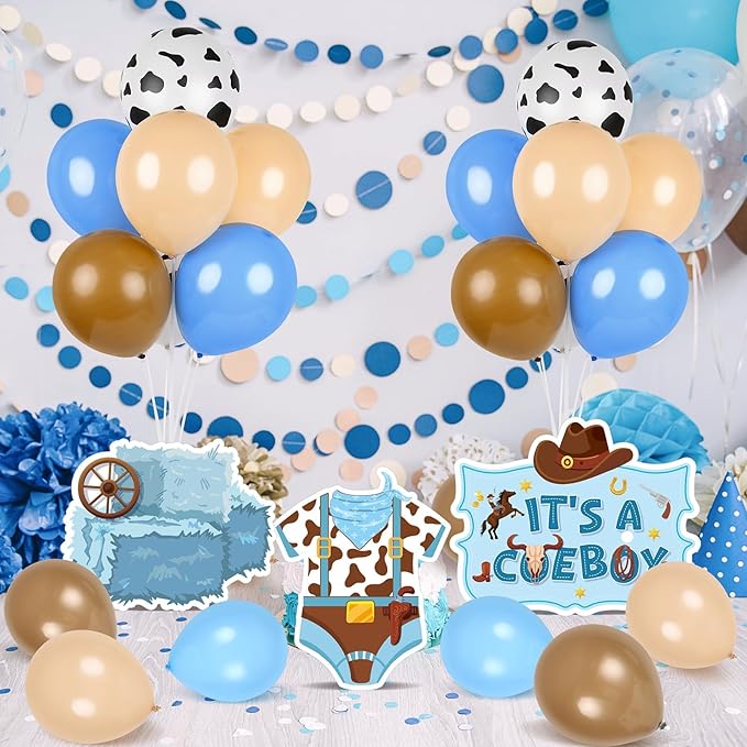 6 Sets Cowboy Baby Shower Balloon Stand Kit for Table My First Rodeo Balloon Stand Kit Western Themed Centerpiece Decorations for Cowboy Birthday Baby Shower Topper Party Supplies