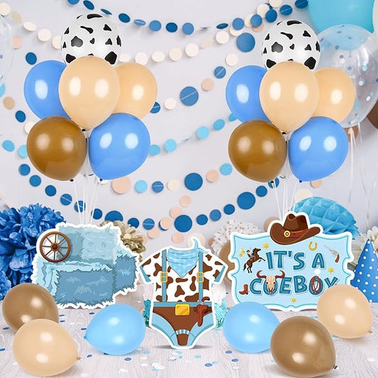 6 Sets Cowboy Baby Shower Balloon Stand Kit for Table My First Rodeo Balloon Stand Kit Western Themed Centerpiece Decorations for Cowboy Birthday Baby Shower Topper Party Supplies